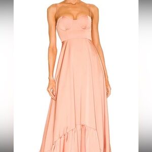 Lovers + Friends Pink Asymmetrical Strapless Dress